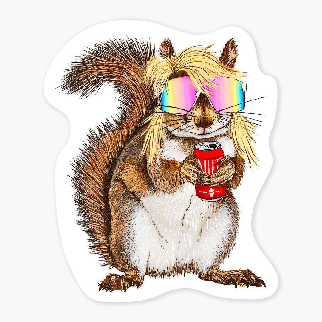 Mullet Squirrel - 3" Art Sticker