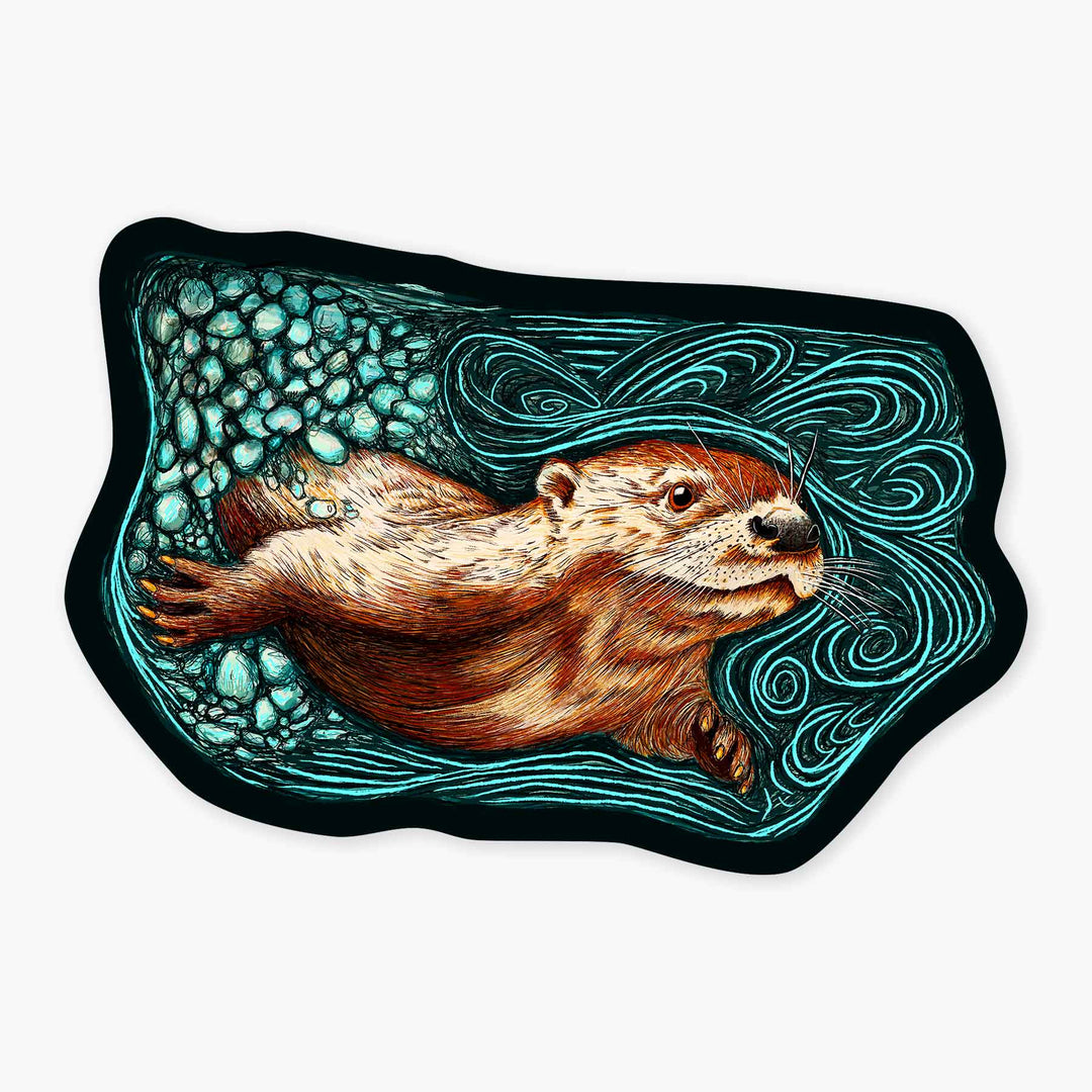 River Otter - 3" Art Sticker