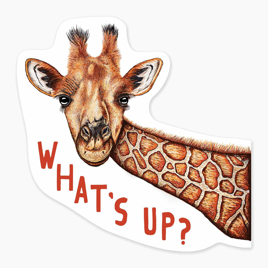 What's Up Giraffe - 3" Art Sticker