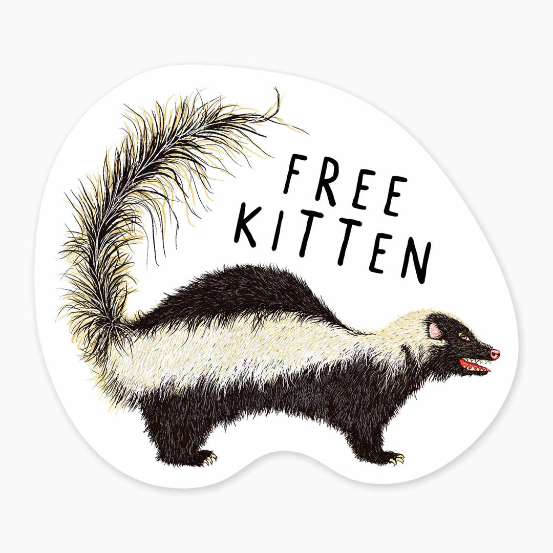 Free Kitten - 3" Art Sticker
