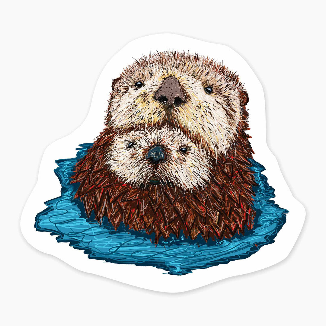 Sea Otter 3" Art Sticker