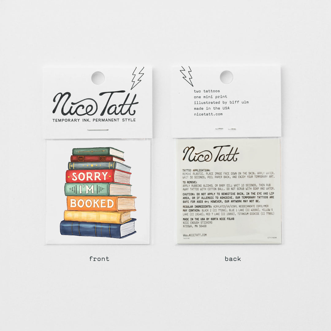 Booked - Temporary Tattoo