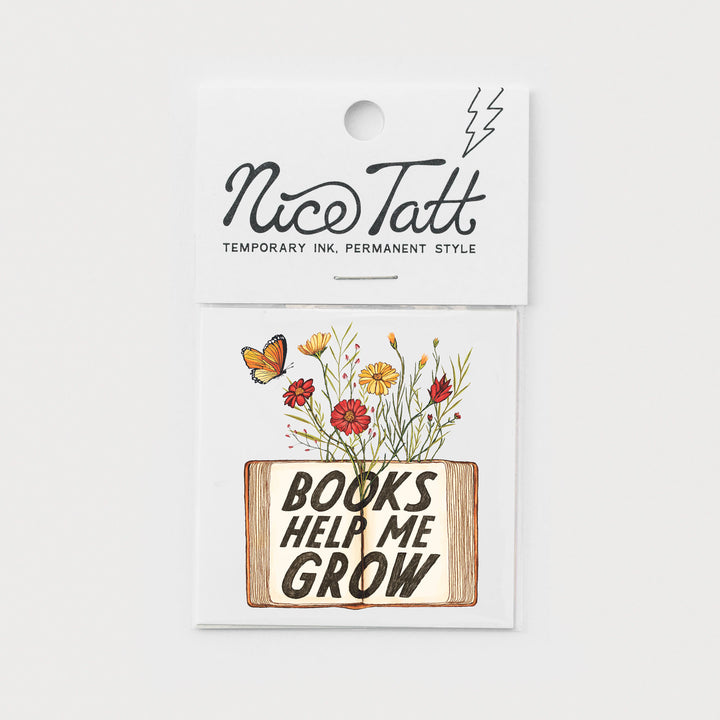 Books Help Me Grow - Temporary Tattoo