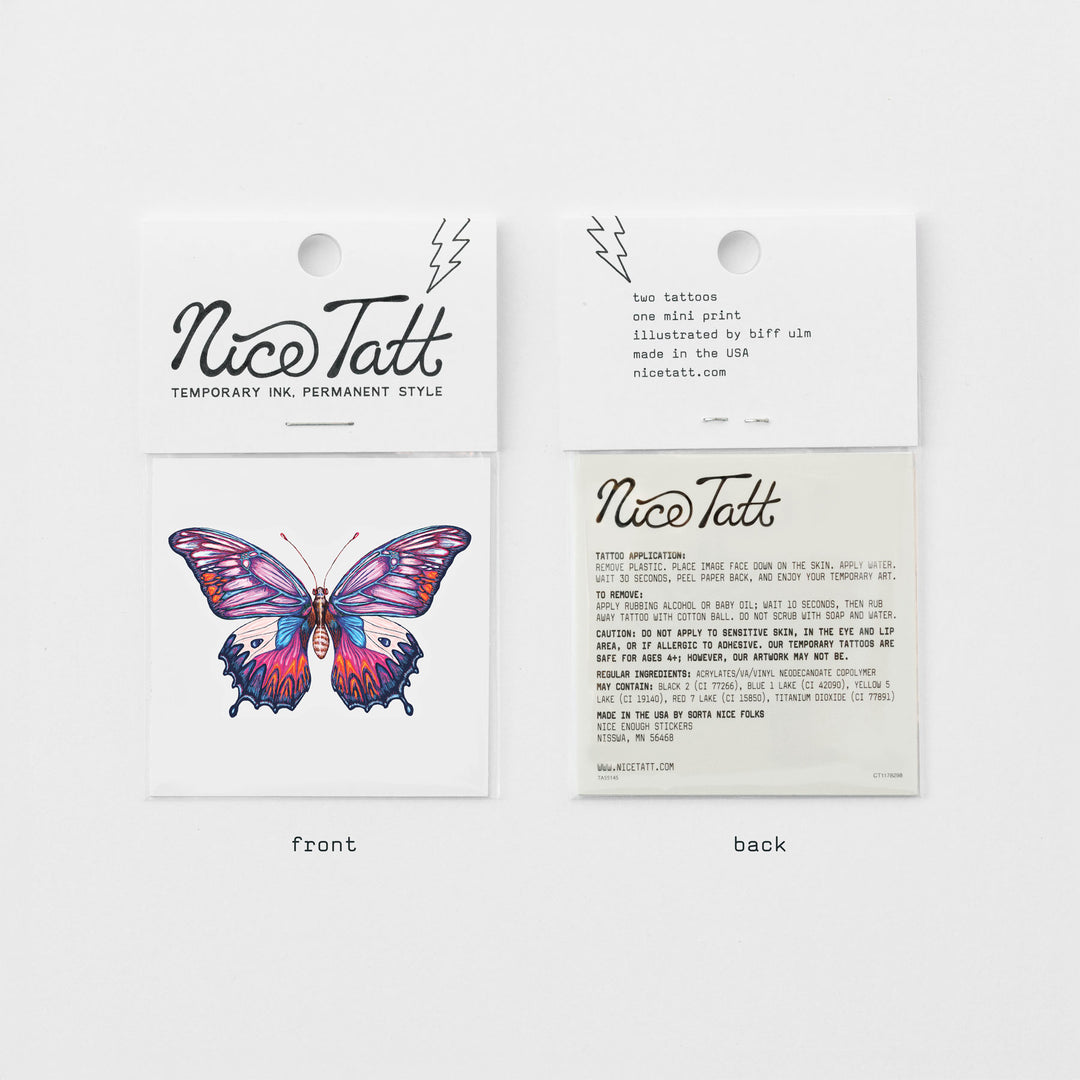 Electric Butterfly - Temporary Tattoo