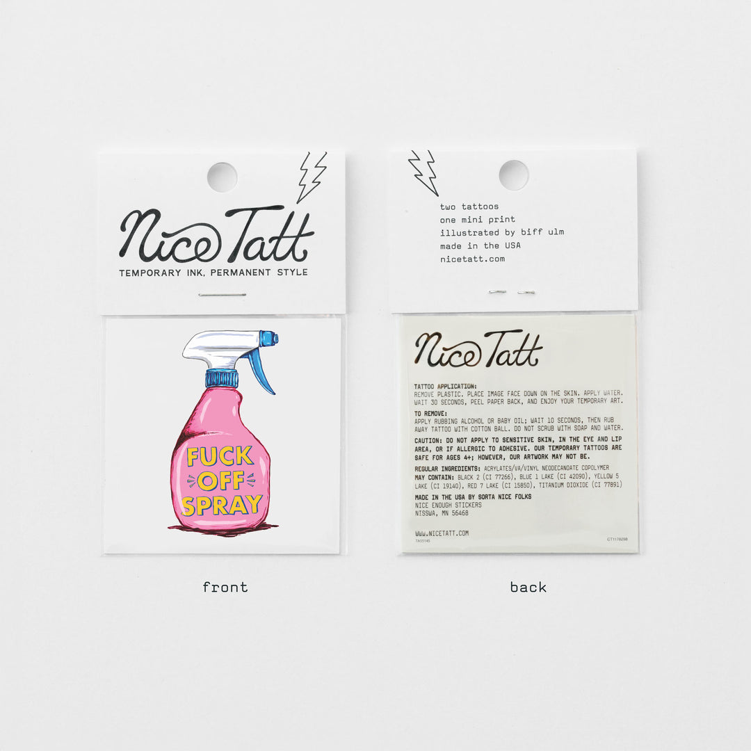 Fuck Off Spray - Temporary Tattoo