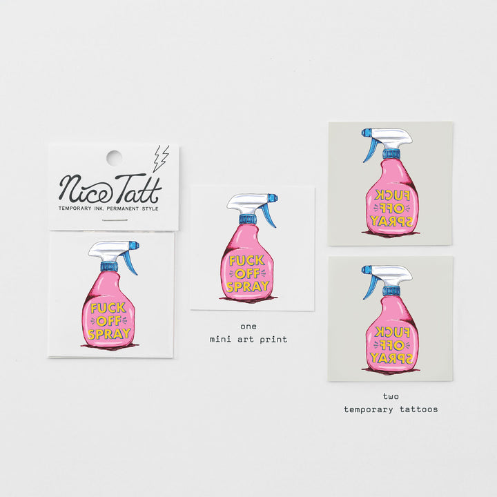 Fuck Off Spray - Temporary Tattoo