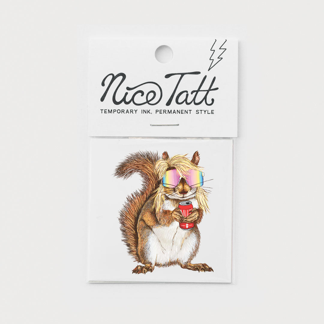 Mullet Squirrel - Temporary Tattoo