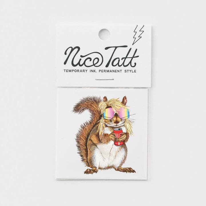 Mullet Squirrel - Temporary Tattoo