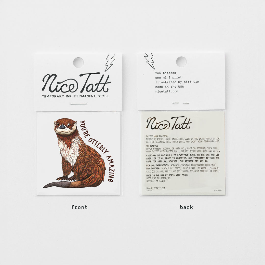 You're Otterly Amazing - Temporary Tattoo