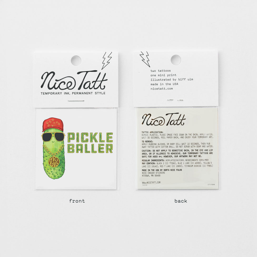 Pickle Baller - Temporary Tattoo