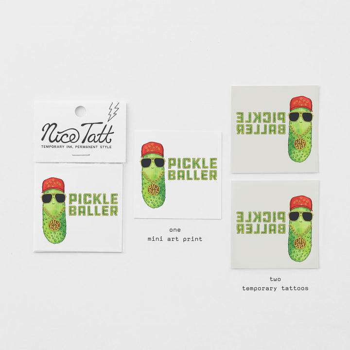 Pickle Baller - Temporary Tattoo
