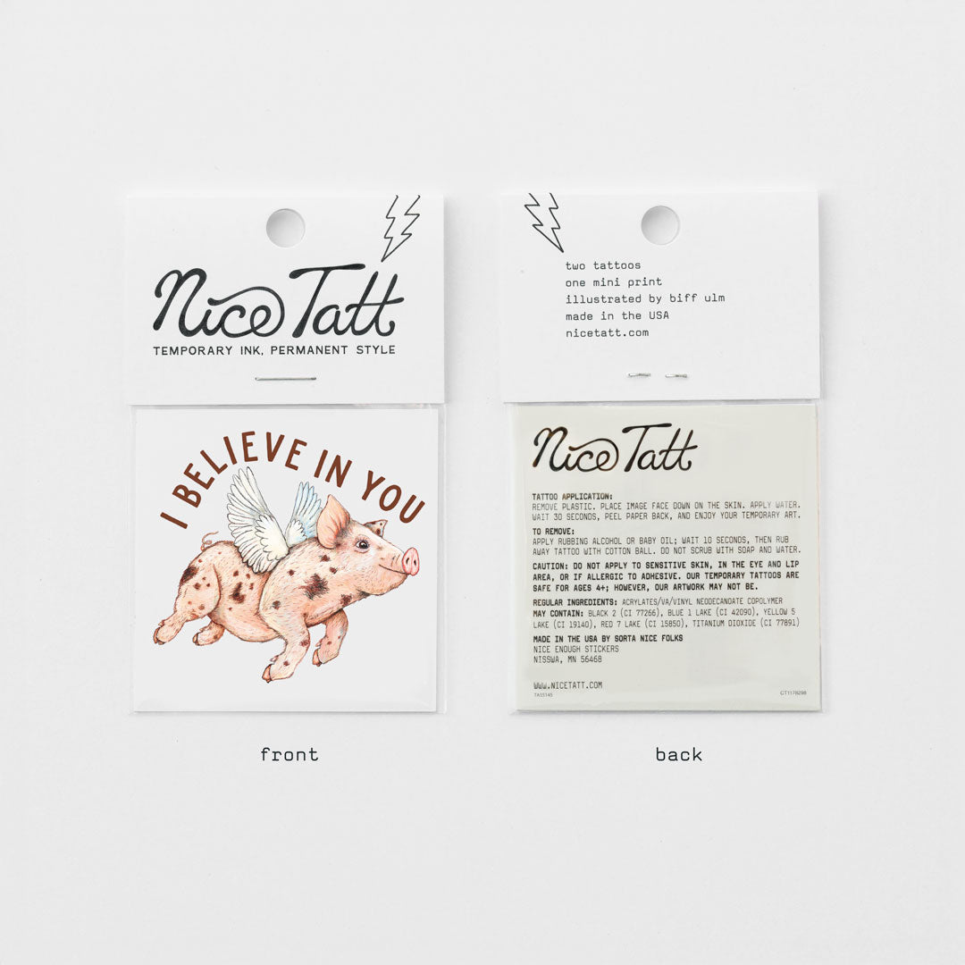 When Pigs Fly - Temporary Tattoo