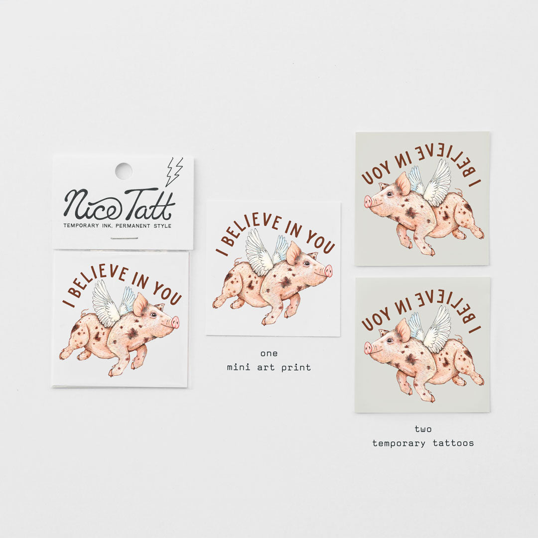 When Pigs Fly - Temporary Tattoo