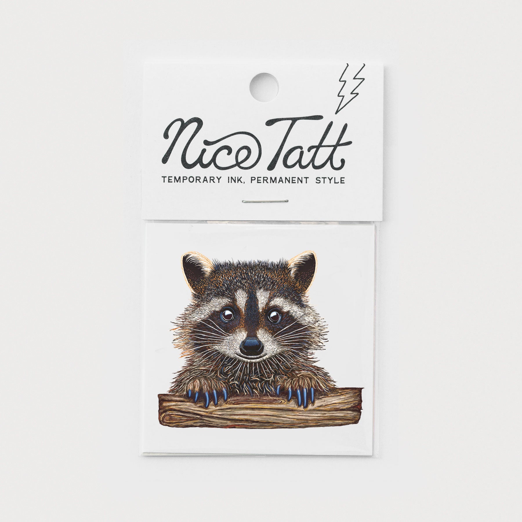 Rocky the Raccoon - Temporary Tattoo – Nice Enough Stickers