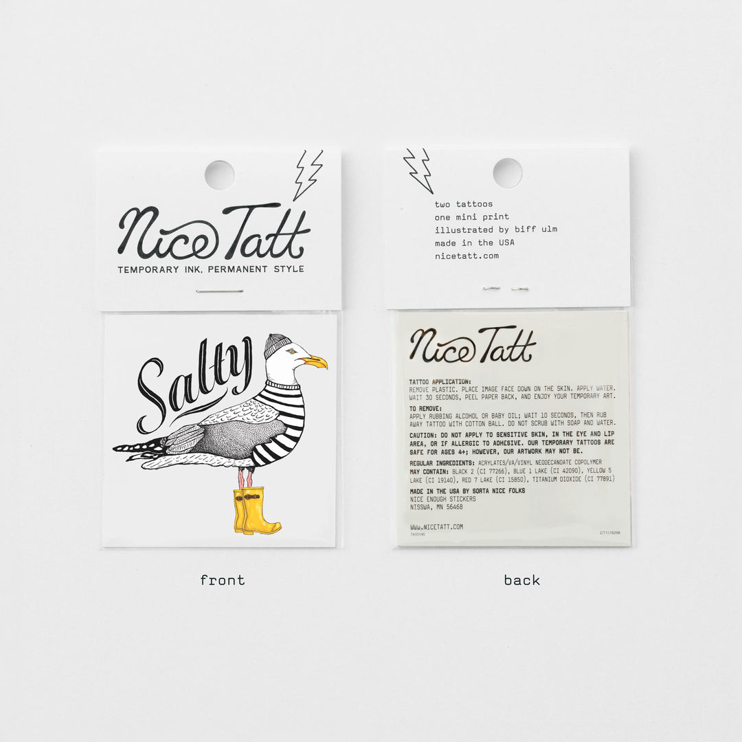 Salty Seagull - Temporary Tattoo