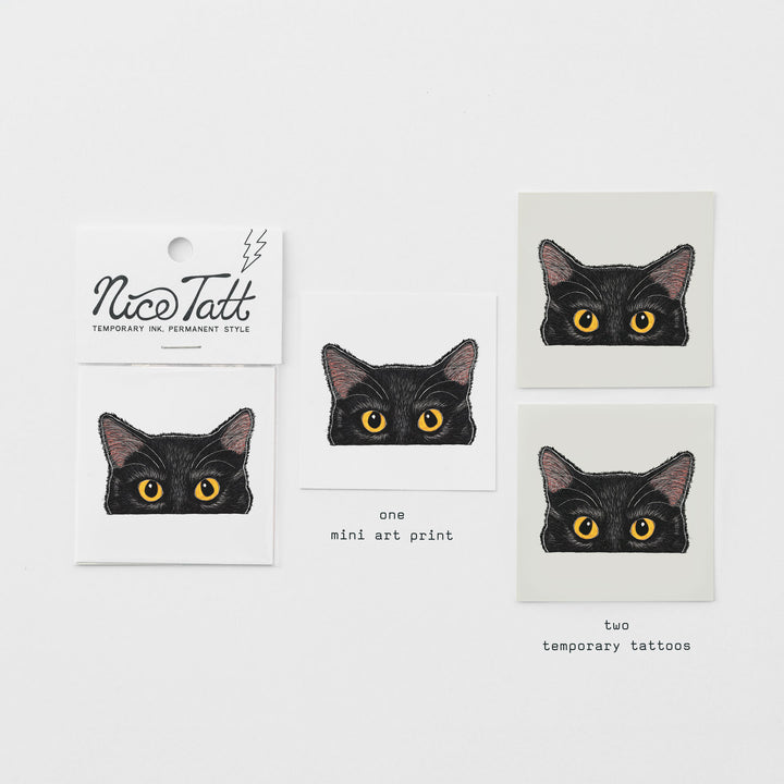 Tinker (the Black Cat) - Temporary Tattoo