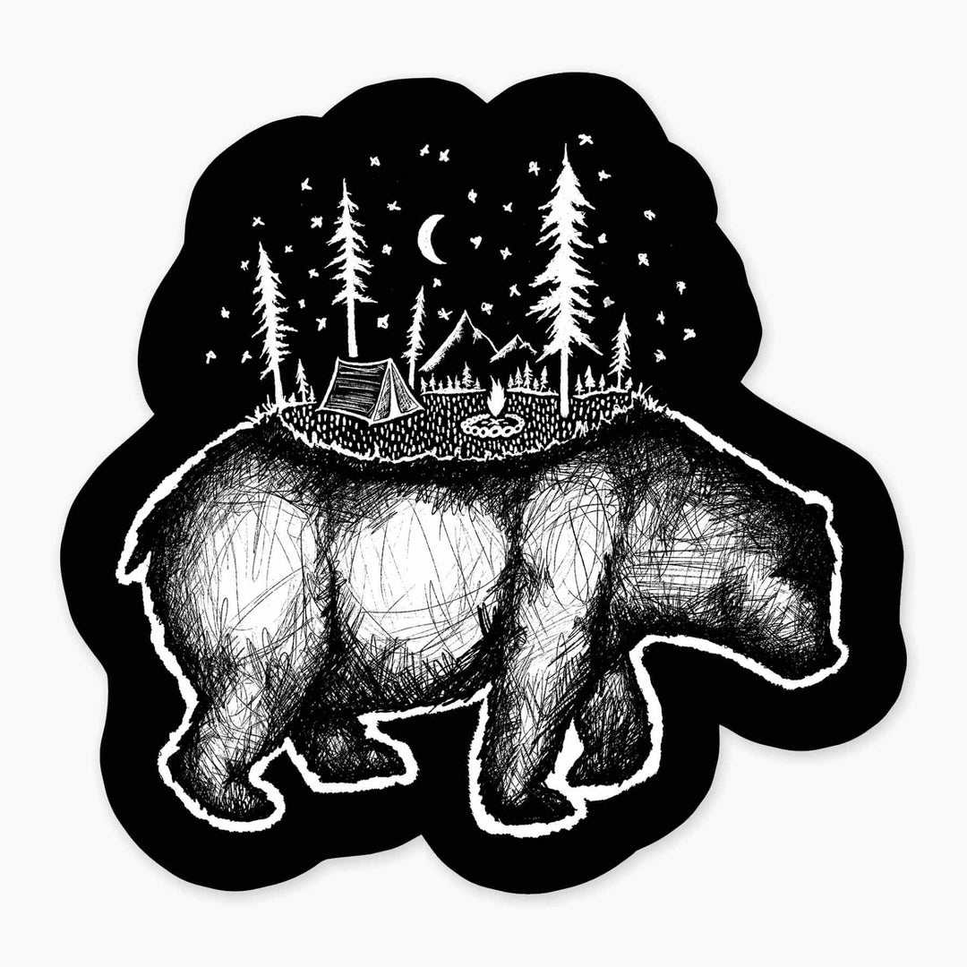 Bear Camp - 3" Art Sticker