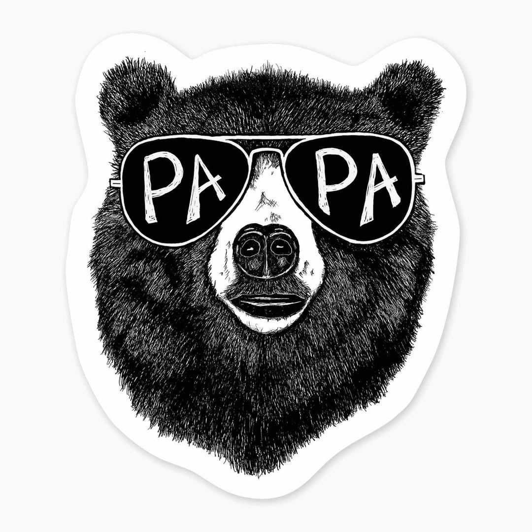 Papa Bear - 3" Art Sticker