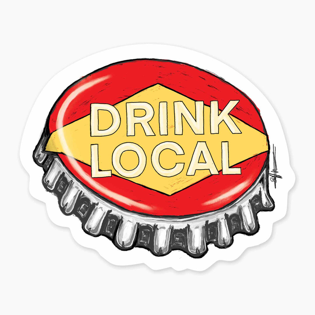 Drink Local - 3" Art Sticker