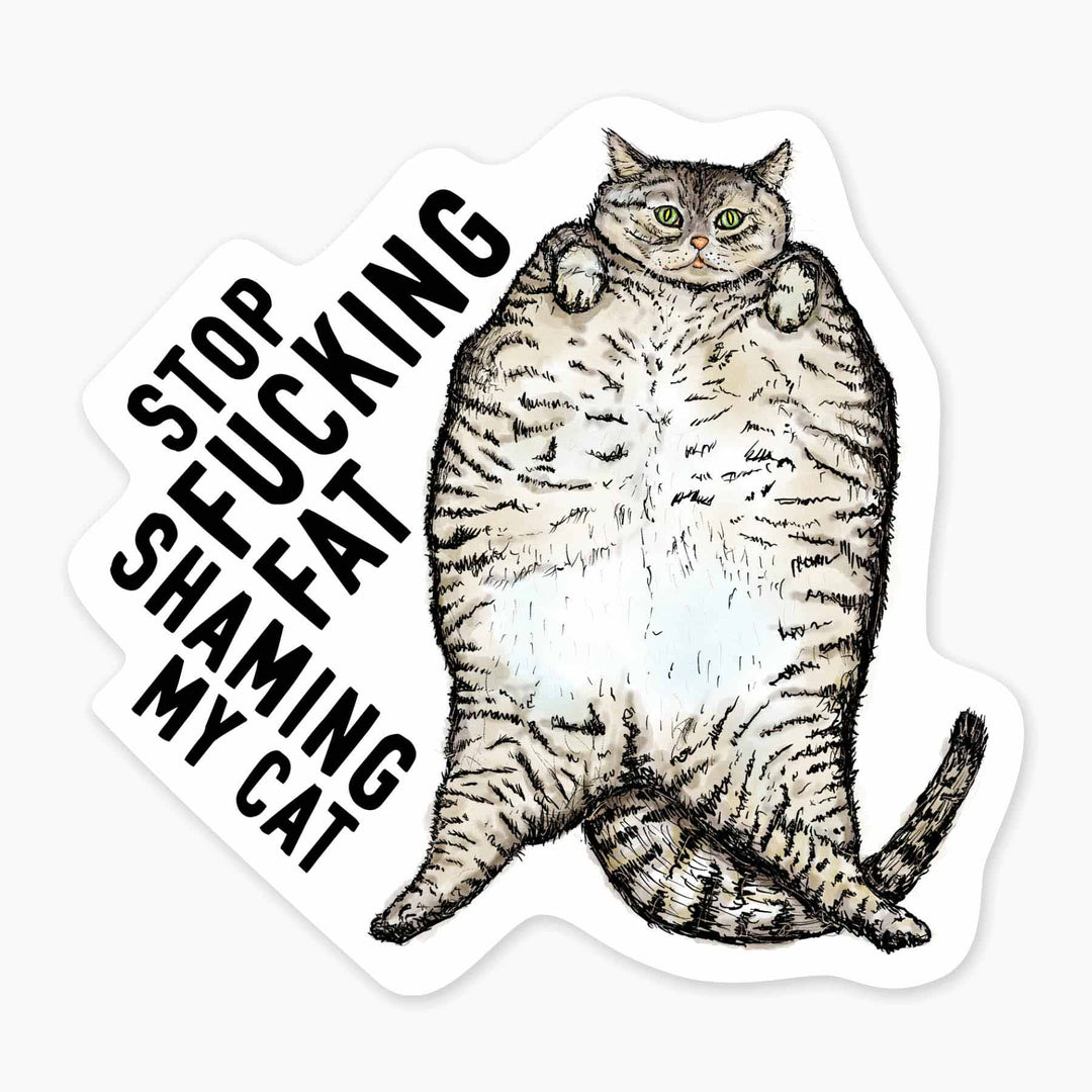 Fat Cat - 3" Art Sticker