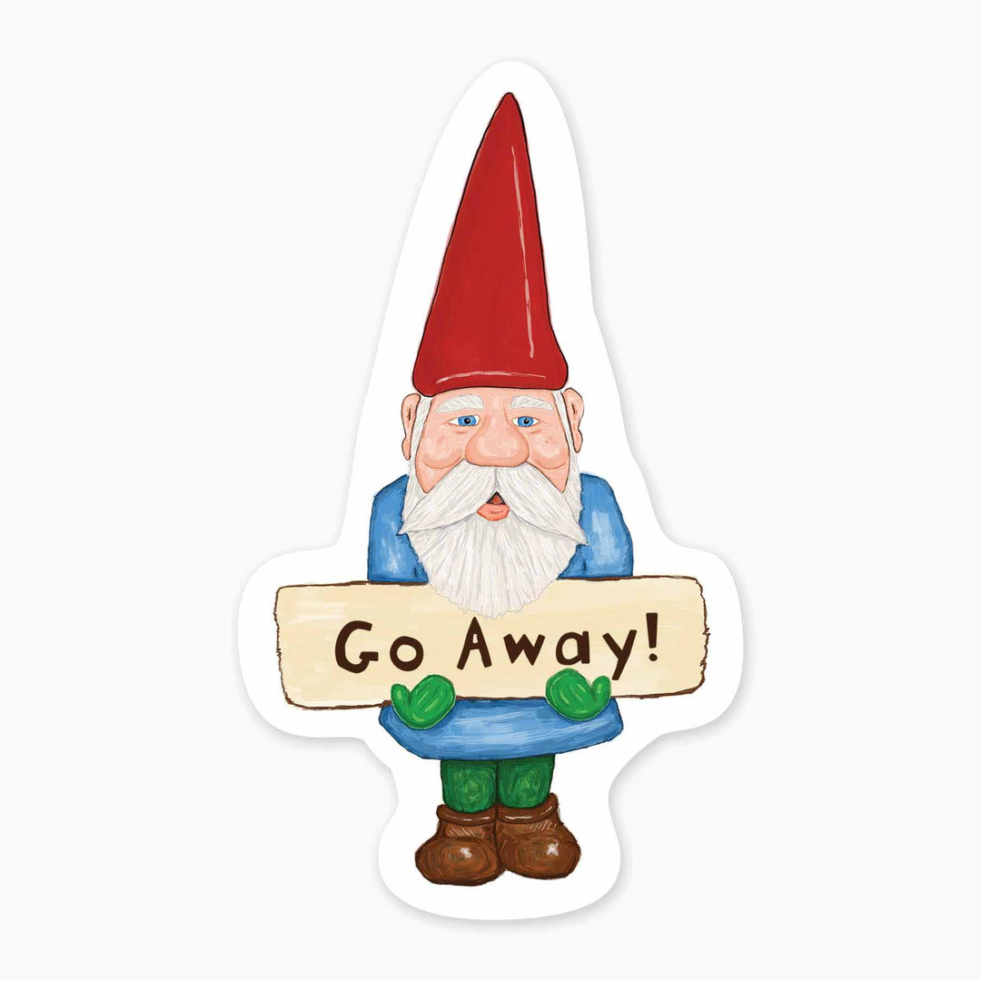 Go Away Gnome - 3" Art Sticker
