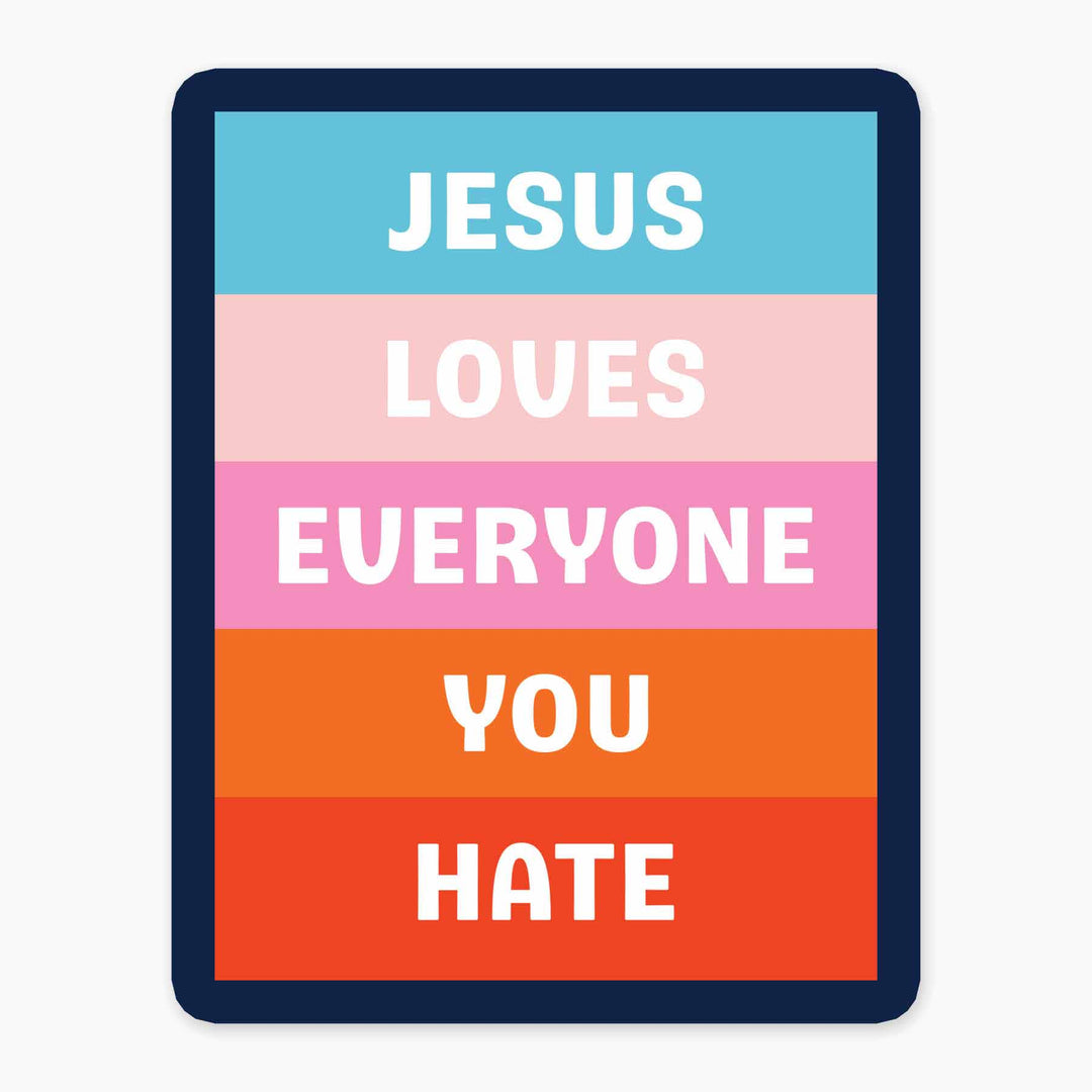 Jesus Loves - 3" Art Sticker